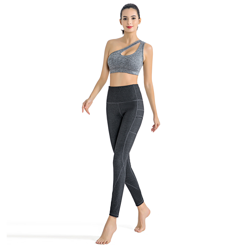 FDMF010- Out Pocket High Waist Yoga Pants, Tummy Control